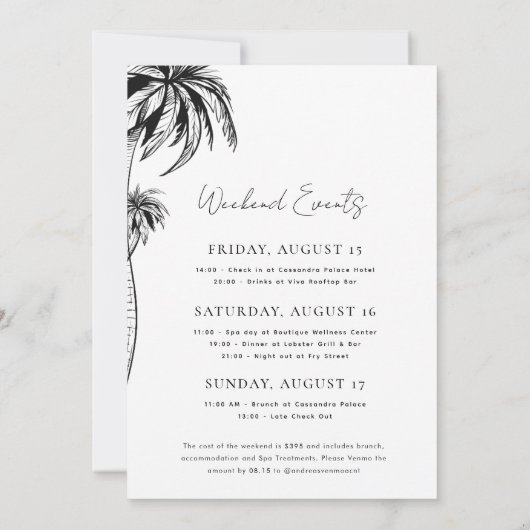 Ontmoet me in Palm Springs vrijgezellenweekend voo Kaart (Achterkant)