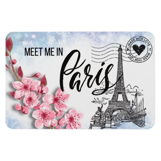Ontmoet me in Parijs 4"x6" Magnet Magneet (Horizontaal)