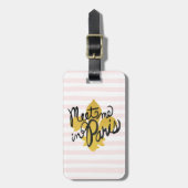 Ontmoet me in Parijs Black en Gold Bagagelabel (Voorkant verticaal)