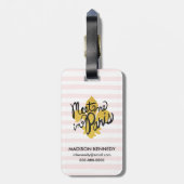 Ontmoet me in Parijs Black en Gold Bagagelabel (Achterkant verticaal)