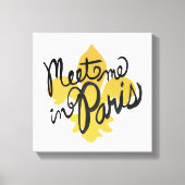 Ontmoet me in Parijs Black en Gold Canvas Afdruk (Voorkant)
