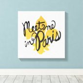 Ontmoet me in Parijs Black en Gold Canvas Afdruk (Insitu (Houten vloer))