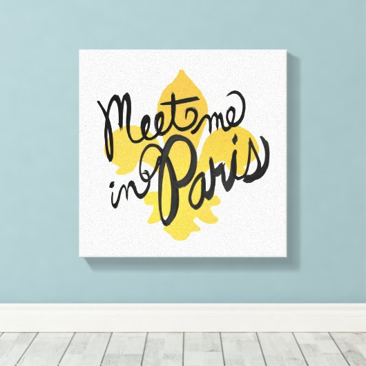 Ontmoet me in Parijs Black en Gold Canvas Afdruk (Insitu (Houten vloer))