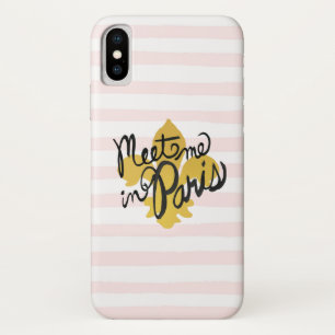Ontmoet me in Parijs Black en Gold iPhone X Hoesje