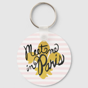 Ontmoet me in Parijs Black en Gold Sleutelhanger