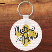 Ontmoet me in Parijs Black en Gold Sleutelhanger (Voorkant)