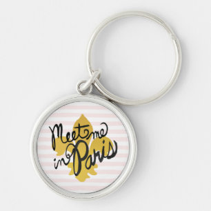 Ontmoet me in Parijs Black en Gold Sleutelhanger