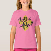 Ontmoet me in Parijs Black en Gold T-shirt (Voorkant)