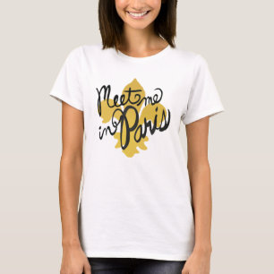 Ontmoet me in Parijs Black en Gold T-shirt