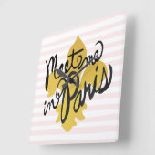 Ontmoet me in Parijs Black en Gold Vierkante Klok (Hoek)