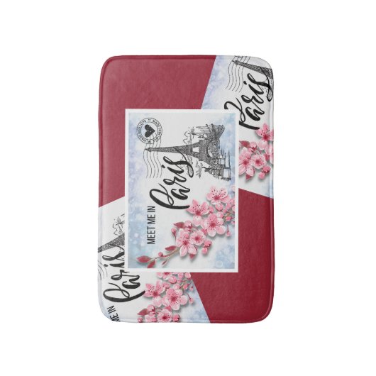 Ontmoet me in Parijs | Briefkaarten van de rand Badmat (Voorkant Verticaal)