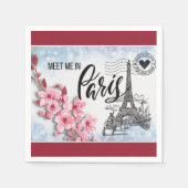 Ontmoet me in Parijs Cocktail Napkin Servet (Voorkant)