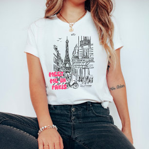 Ontmoet me in Parijs – Eiffeltoren T-shirt