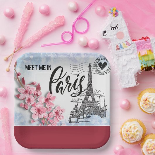 Ontmoet me in Parijs Paper Bord (Feest)
