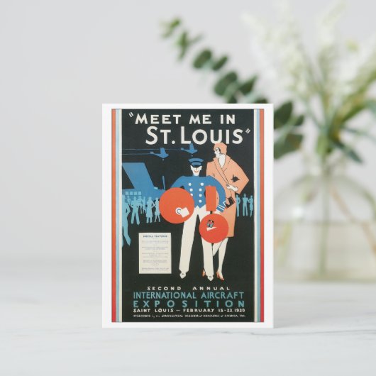 Ontmoet me in St. Louis Int'l Vliegtuig Expositie Briefkaart (Staand voorkant)