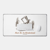 Ontmoet me in Wonderland Mad Hatter aan het rennen Bureaumat (Keyboard & Muis)