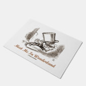 Ontmoet me in Wonderland Mad Hatter aan het rennen Deurmat (Schuin)