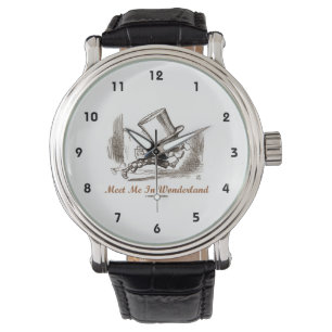Ontmoet me in Wonderland Mad Hatter aan het rennen Horloge