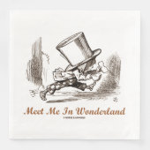 Ontmoet me in Wonderland Mad Hatter aan het rennen Servet (Voorkant)