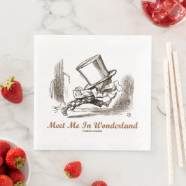 Ontmoet me in Wonderland Mad Hatter aan het rennen Servet