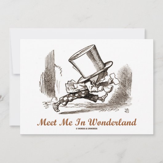 Ontmoet me in Wonderland (Mad Hatter onderweg) Kaart (Voorkant)