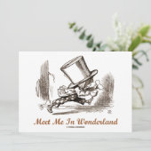 Ontmoet me in Wonderland (Mad Hatter onderweg) Kaart (Staand voorkant)