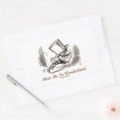 Ontmoet me in Wonderland (Mad Hatter onderweg) Rechthoekige Sticker (Envelop)