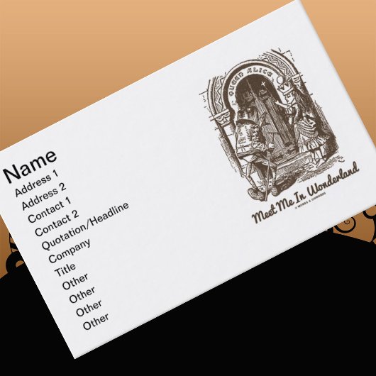 Ontmoet me in Wonderland Queen Alice Frog Doorway Visitekaartje