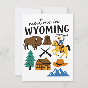 Ontmoet me in Wyoming Cowboy Bison Devils Tower Briefkaart