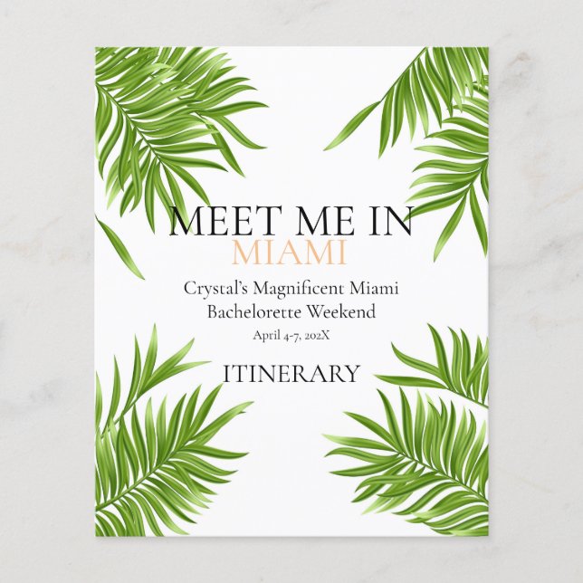 Ontmoet Me Miami Bachelorette Feest Vakantie Itine (Voorkant)