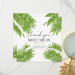 Ontmoet Me Miami Bachelorette Party Vakantie Bedankkaart