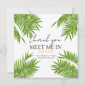 Ontmoet me Miami Bachelorette Party Vakantie Bedankkaart (Voorkant)