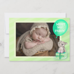Ontmoet me nieuwe baby koala party uit te nodigen kaart