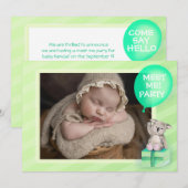 Ontmoet me nieuwe baby koala party uit te nodigen  kaart (Voorkant / Achterkant)