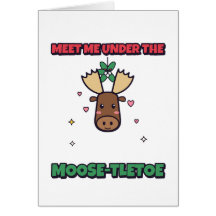 Ontmoet me onder de eland-tak Kerstmis Pun Kaart
