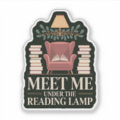 Ontmoet me onder de leeslamp, gezellige feestdagen sticker (Voorkant)