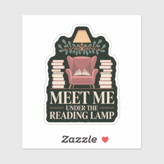 Ontmoet me onder de leeslamp, gezellige feestdagen sticker (Vel)