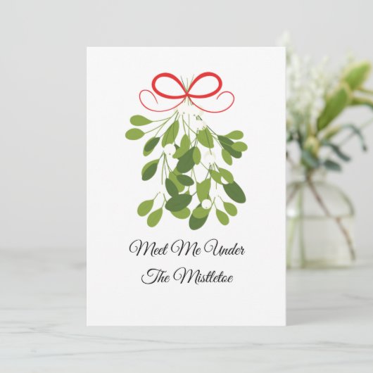 Ontmoet me onder de maretak feestdagenkaart (Staand voorkant)