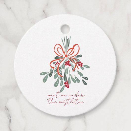 Ontmoet me onder de mistletoe bedankjes labels (Voorkant)