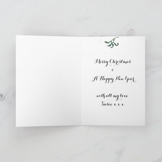 Ontmoet me onder de Mistletoe Christmas Kaart (Binnen)