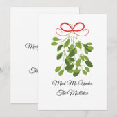 Ontmoet me onder de mistletoe feestdagenkaart (Voorkant / Achterkant)