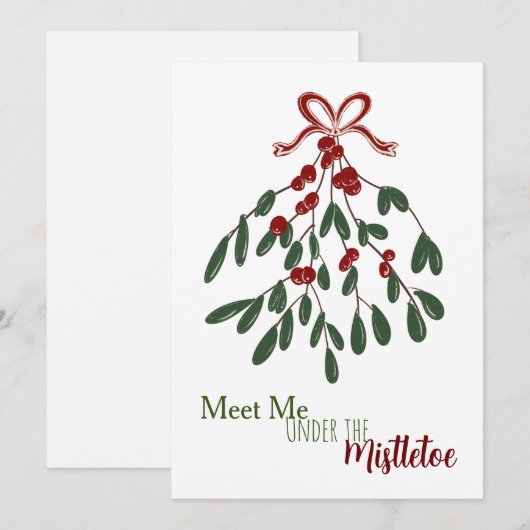 Ontmoet me onder de Mistletoe Feestdagenkaart (Voorkant / Achterkant)