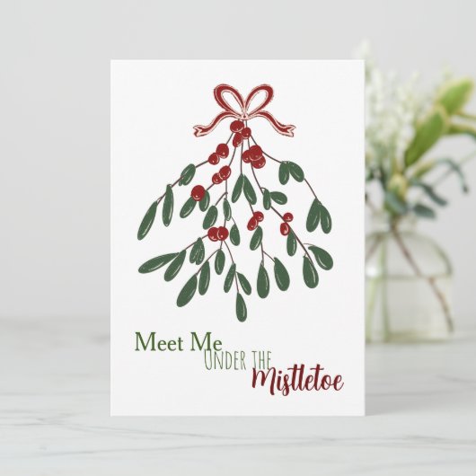 Ontmoet me onder de Mistletoe Feestdagenkaart (Staand voorkant)