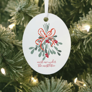 Ontmoet me onder de Mistletoe foto Metalen Ornament