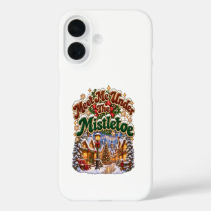 Ontmoet me onder de mistletoe, gezellige wintercab iPhone 16 hoesje