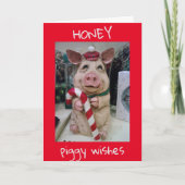 ONTMOET ME "ONDER DE MISTLETOE" HONING FEESTDAGEN KAART (Voorkant)