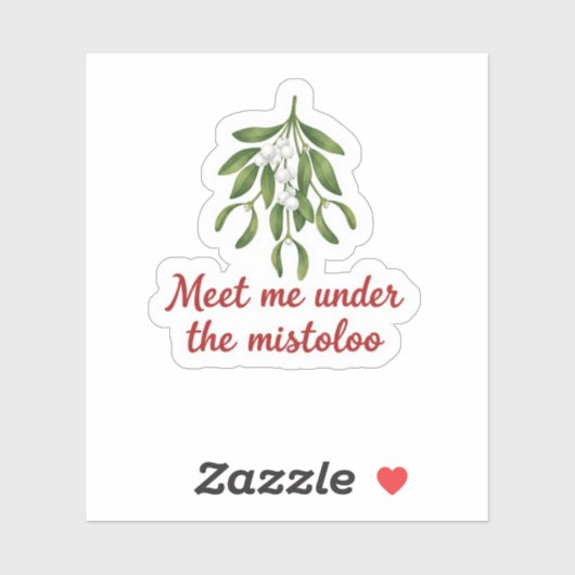 Ontmoet me onder de mistletoe Kerstkus  Sticker (Vel)
