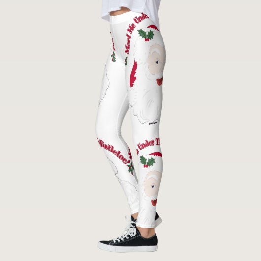 Ontmoet me onder de Mistletoe kerstman Leggings (Links)