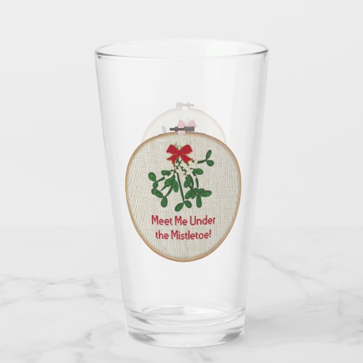 Ontmoet me onder de mistletoe | Kerstmis Glas (Achterkant)