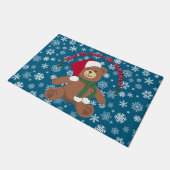 Ontmoet me onder de mistletoe! KerstTeddy Bear Deurmat (Schuin)